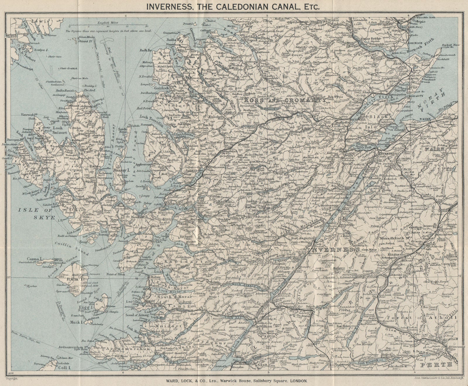 SCOTTISH HIGHLANDS. Caledonia canal Skye Ross & Cromarty. WARD LOCK 1935 map